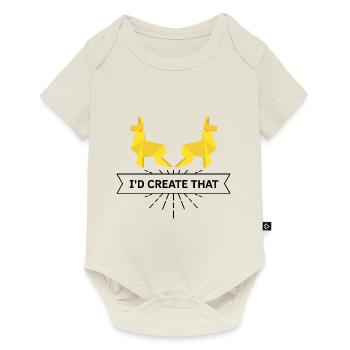 Japanese origami design and kirigami origami - Baby Premium short-sleeve bodysuit - off white - Front