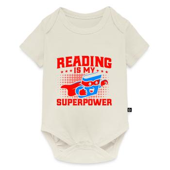 Reading is my superpower Read Book Gift - Baby Premium short-sleeve bodysuit - off white - Front
