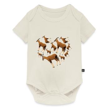 Herz Antilope - Baby Premium Kurzarmbody - Naturweiß - Vorne