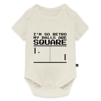 I'm so retro my balls are square, Old School Gamer - Baby Premium short-sleeve bodysuit - off white - Front