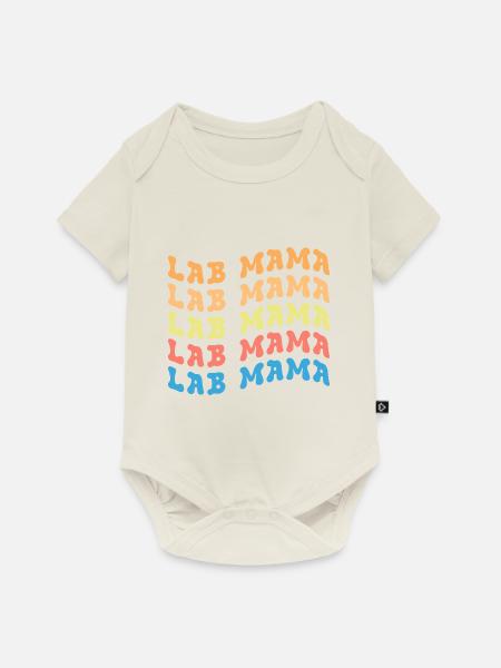 Lab Mama - Baby Premium Kurzarmbody - Naturweiß