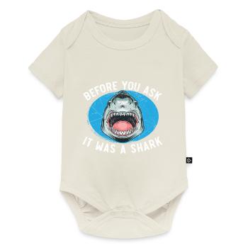 Avant de demander, c’était une drôle d’amputation de requin - Body à manches courtes Premium Bébé - blanc cassé - Devant