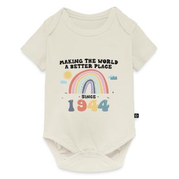 Rendre le monde meilleur depuis 1944, mignon - Body à manches courtes Premium Bébé - blanc cassé - Devant