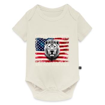 God's Children Are Not For Sale - US Flag w/ Lion - Baby Premium short-sleeve bodysuit - off white - Front