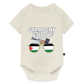 Straight Trippin' Palestine Vacances Tour Voyage - Body à manches courtes Premium Bébé - blanc cassé - Devant