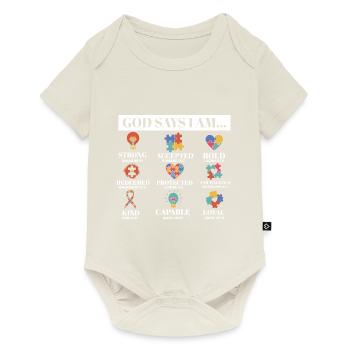 Autism Awareness God Says I Am Strong Asperger's - Baby Premium short-sleeve bodysuit - off white - Front