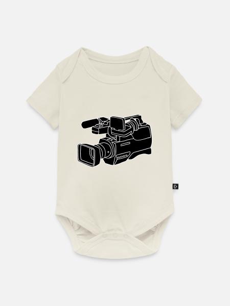 Videokamera 2 - Baby Premium Kurzarmbody - Naturweiß