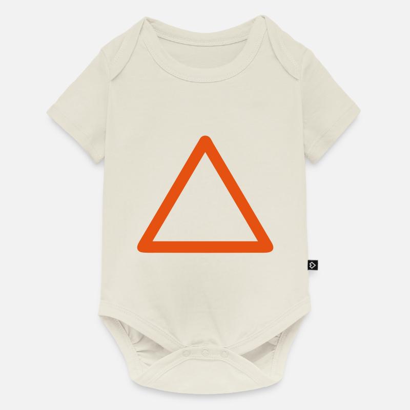 panneau triangle vide ajouter texte - Body à manches courtes Premium Bébé - blanc cassé