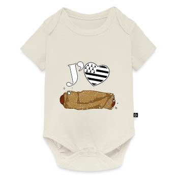 bretagne galette saucisse - Body à manches courtes Premium Bébé - blanc cassé - Devant
