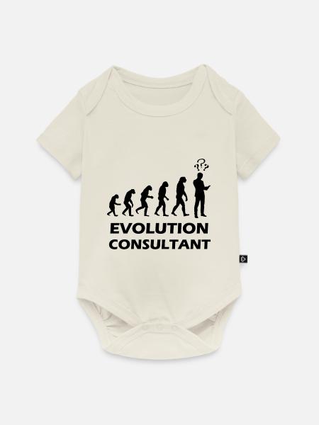 Evolution Consultant Berater Wirtschaftsprüfer - Baby Premium Kurzarmbody - Naturweiß