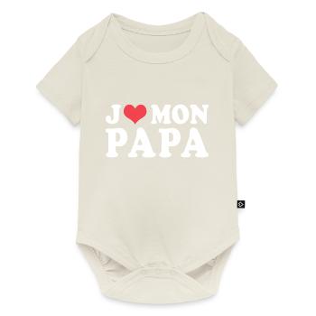 Cadeau papa j aime mon papa - Body à manches courtes Premium Bébé - blanc cassé - Devant