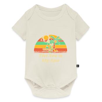 La mer est mon spa Plage Méditation Océan - Body à manches courtes Premium Bébé - blanc cassé - Devant