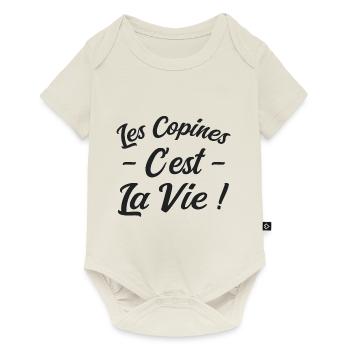 Les Copines c'est La Vie - Body à manches courtes Premium Bébé - blanc cassé - Devant