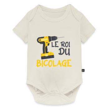 Le Roi Du Bricolage C'est Papy Bricoleur - Body à manches courtes Premium Bébé - blanc cassé - Devant