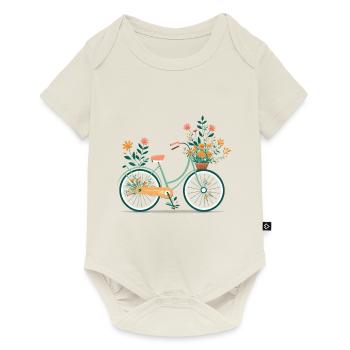 Süße Abenteuer Blumenrad Tour 10 - Baby Premium Kurzarmbody - Naturweiß - Vorne