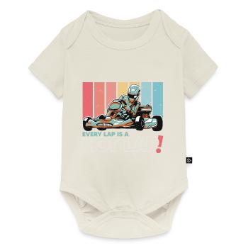 Chaque tour est un Hot Lap Vintage Retro Go Kart - Body à manches courtes Premium Bébé - blanc cassé - Devant