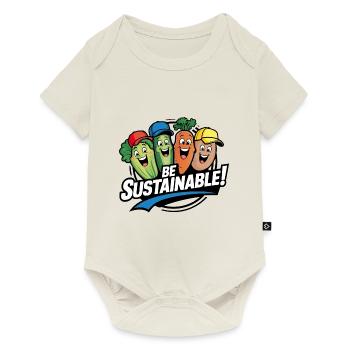 Sustainability Funny vegetables are happy for veggies - Baby Premium short-sleeve bodysuit - off white - Front