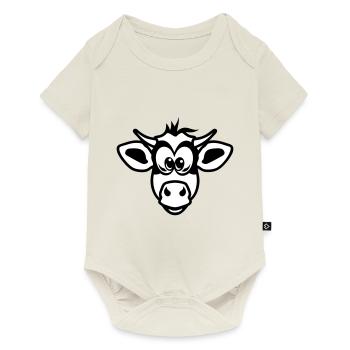 head cow cartoon animal child 17 - Baby Premium short-sleeve bodysuit - off white - Front