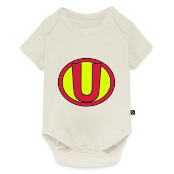 Super, Superheld, Superheldin, Hero, U - Baby Premium short-sleeve bodysuit - off white - Front