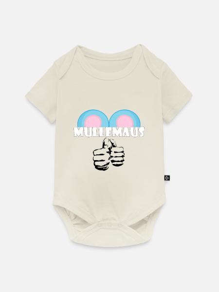 Kosename Mullemaus Geschenkidee - Baby Premium Kurzarmbody - Naturweiß