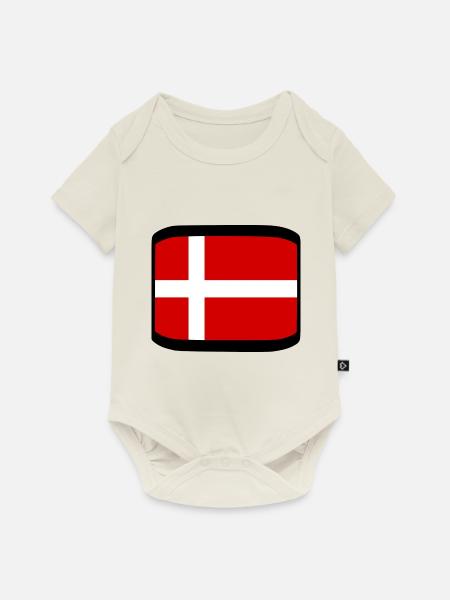 Dänemark - Baby Premium Kurzarmbody - Naturweiß