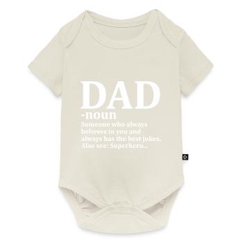 Père père Définition De Super Héros - Body à manches courtes Premium Bébé - blanc cassé - Devant