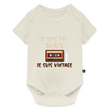 j'suis pas vieux vintage - Body à manches courtes Premium Bébé - blanc cassé - Devant