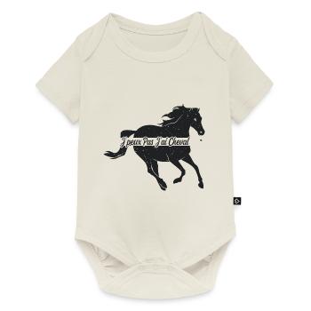 Je Peux Pas J'ai Cheval | fan de cheval | chevaux - Body à manches courtes Premium Bébé - blanc cassé - Devant