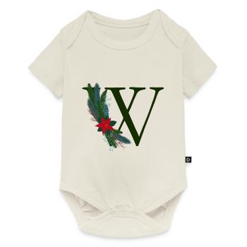 W – dekoratives Schriftzeichen – Weihnachten - Baby Premium Kurzarmbody - Naturweiß - Vorne