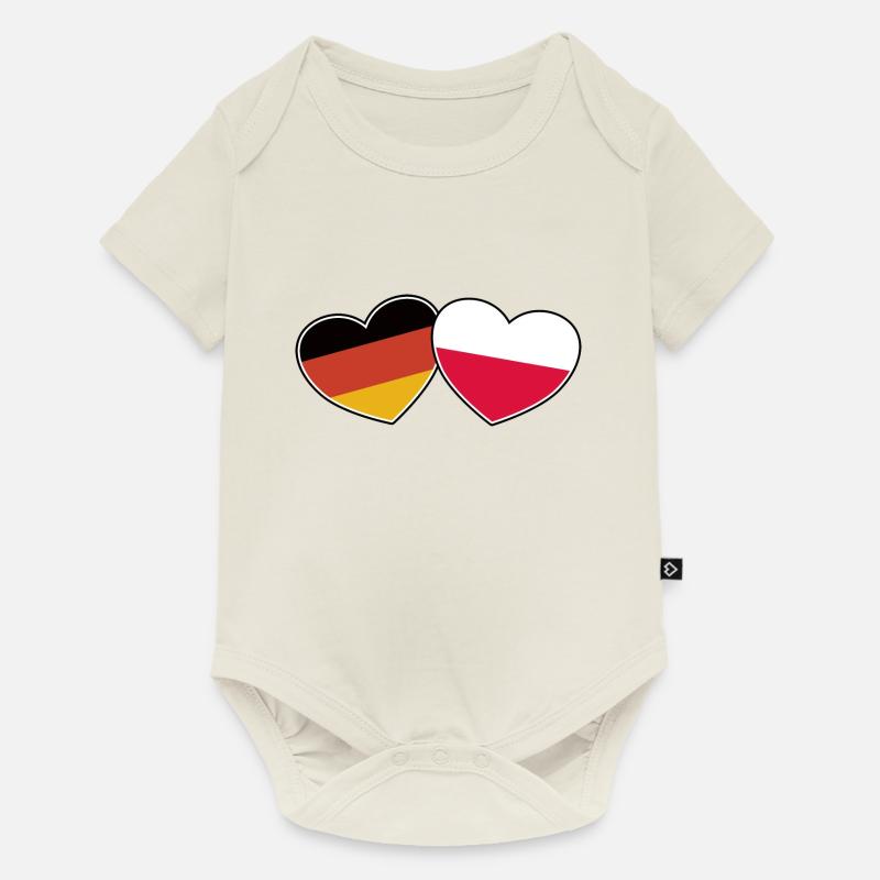 Deutsch Polnische Freundschaft - Geschenk - Baby Premium Kurzarmbody - Naturweiß