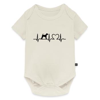 Airedale Terrier - Heart Curve - Dog Fan Pet - Baby Premium short-sleeve bodysuit - off white - Front