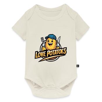 Funny Potato with Baseball Cap Vegan Vegetarian - Baby Premium short-sleeve bodysuit - off white - Front