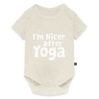 I'm Nicer After Yoga 5 - Baby Premium Kurzarmbody - Naturweiß - Vorne