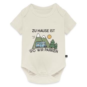 Camping at home is where we park - Baby Premium short-sleeve bodysuit - off white - Front