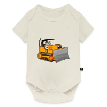 Bulldog dozer - Baby Premium short-sleeve bodysuit - off white - Front