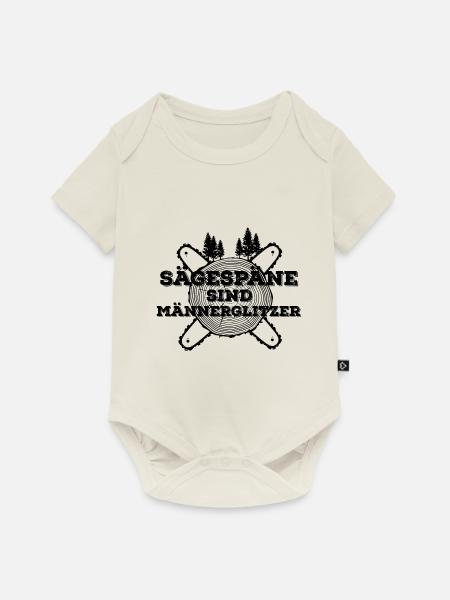 Saegespaene sind maennerglitzer - Baby Premium Kurzarmbody - Naturweiß