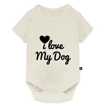 J'aime mon chien - Body à manches courtes Premium Bébé - blanc cassé - Devant