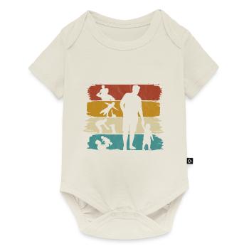 papa père fils de père cadeau rétro vintage - Body à manches courtes Premium Bébé - blanc cassé - Devant