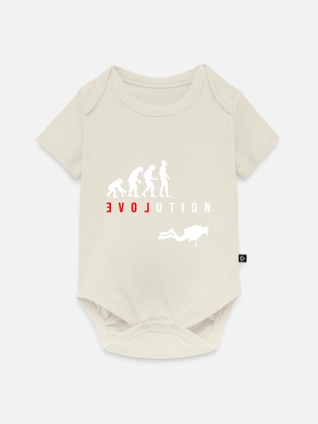 Tauchen LOVE Evolution als Geschenk - Baby Premium Kurzarmbody - Naturweiß