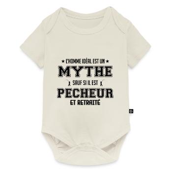 L homme idéal est pêcheur idée cadeau drôle - Body à manches courtes Premium Bébé - blanc cassé - Devant