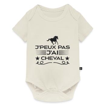 Je Peux Pas J'ai Cheval | fan de cheval | chevaux! - Body à manches courtes Premium Bébé - blanc cassé - Devant