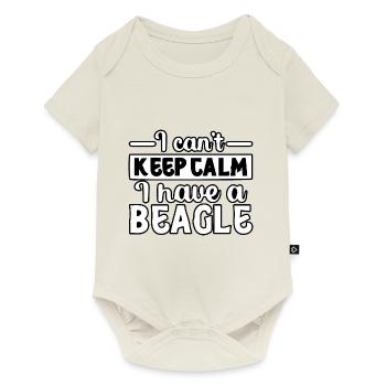 I can't keep calm I have a beagle - Baby Premium Kurzarmbody - Naturweiß - Vorne