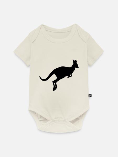 Kangaroo tier - Baby Premium Kurzarmbody - Naturweiß