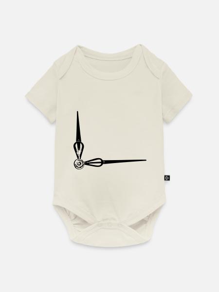 Uhr - Baby Premium Kurzarmbody - Naturweiß