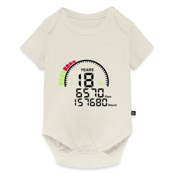 compteur anniversaire years ans 18 - Body à manches courtes Premium Bébé - blanc cassé - Devant