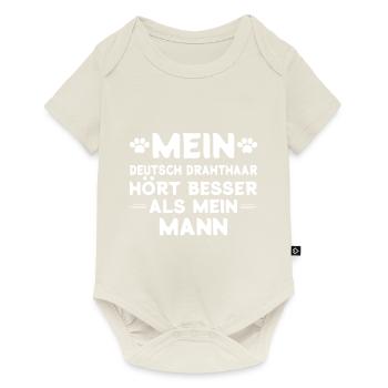 Deutsch Drahthaar Ehemann - Baby Premium Kurzarmbody - Naturweiß - Vorne