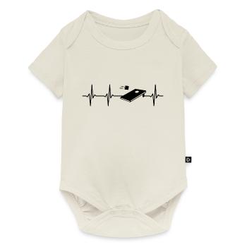 Cornhole Heartbeat Tossing Game - Baby Premium short-sleeve bodysuit - off white - Front