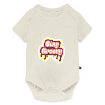 stay groovy and keep calm cooles design - Baby Premium Kurzarmbody - Naturweiß - Vorne
