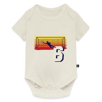 Fußball Torwart 4. Geburtstag Keeper - Baby Premium Kurzarmbody - Naturweiß - Vorne