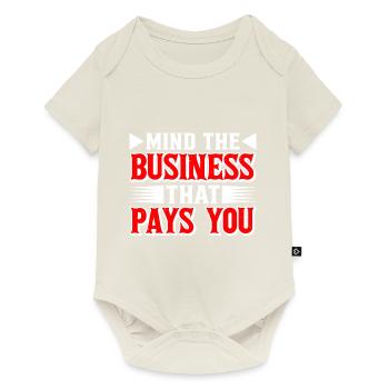 Attention à l’entreprise qui vous paie 39 - Body à manches courtes Premium Bébé - blanc cassé - Devant